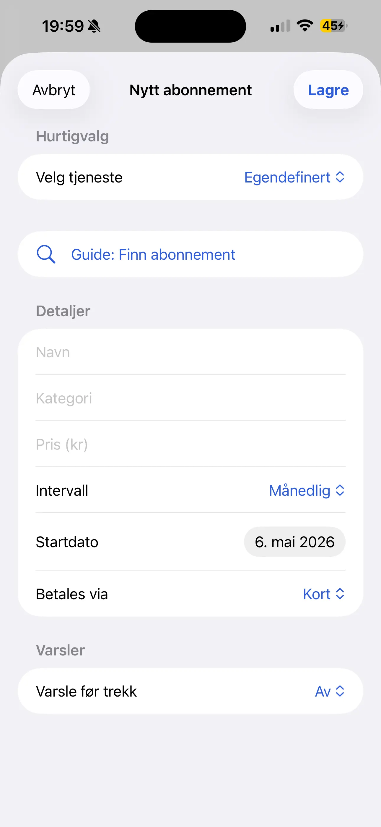 Abbo nytt abonnement
